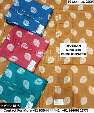 Kesar Karachi Muskan With Jaam Top and Pure Dupatta (Set of 4)434No