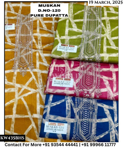 Kesar Karachi Muskan With Jaam Top and Pure Dupatta (Set of 4)435No