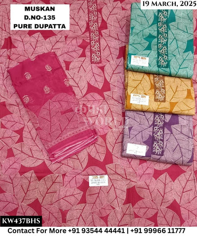 Kesar Karachi Muskan With Jaam Top and Pure Dupatta (Set of 4)437No