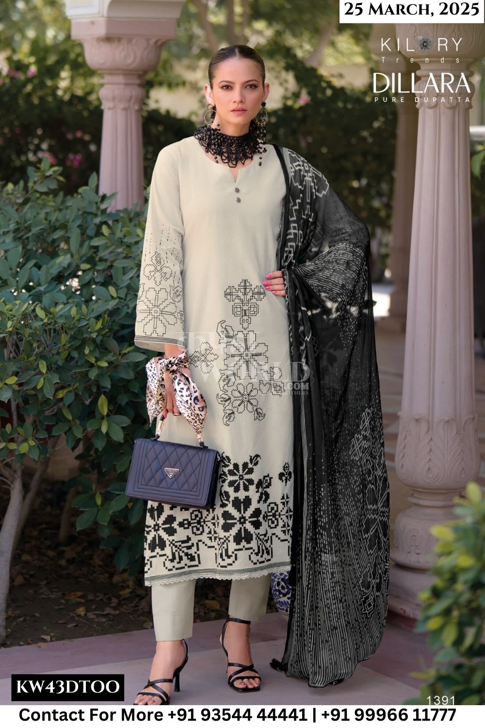Kilory Catalogue - Dillara: Pure Lawn Cotton Fancy Suit Exporters