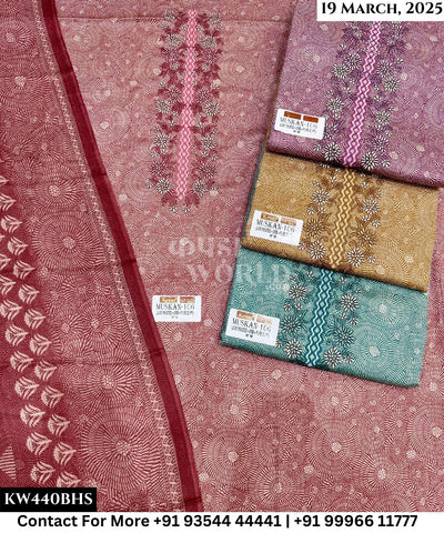 Kesar Karachi Muskan With Jaam Top and Pure Dupatta (Set of 4)440No