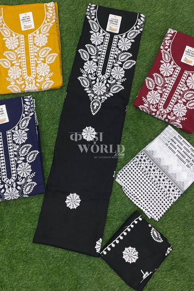 Ahmedabad Unstitched Cambric Suit with Chiffon Dupatta (Set of 4)45No