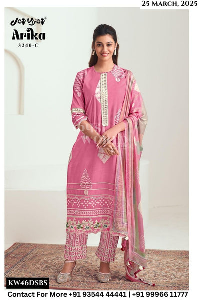 Jay Vijay Catalogue - Arika: Pure Cotton Fancy Ladies Suit Catalog Exporters