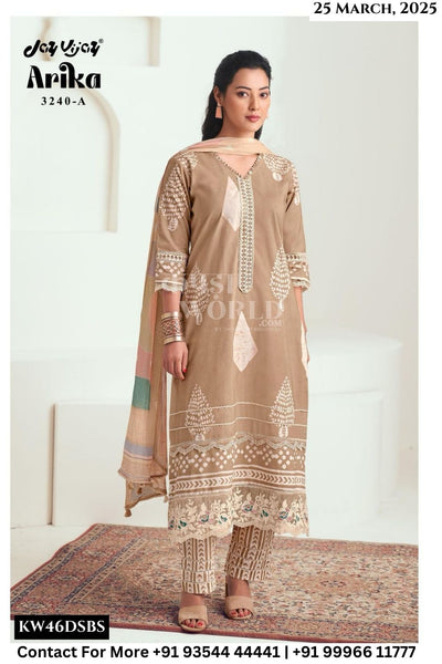 Jay Vijay Catalogue - Arika: Pure Cotton Fancy Ladies Suit Catalog Exporters