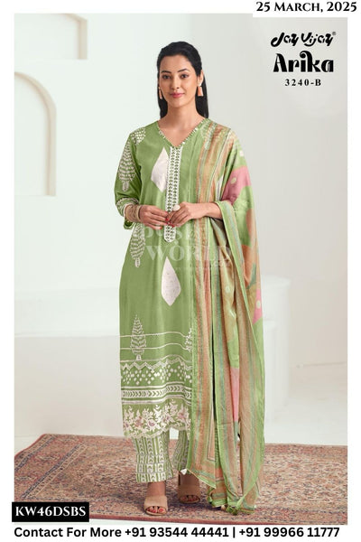Jay Vijay Catalogue - Arika: Pure Cotton Fancy Ladies Suit Catalog Exporters