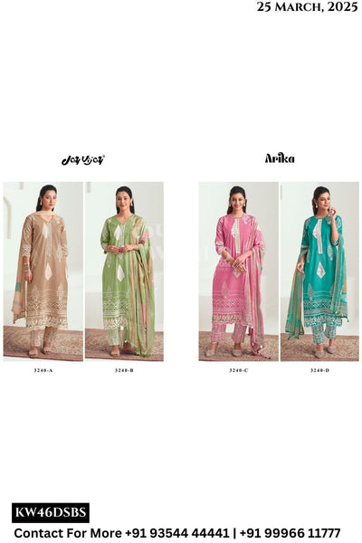 Jay Vijay Catalogue - Arika: Pure Cotton Fancy Ladies Suit Catalog Exporters