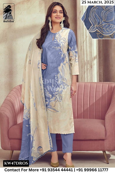 Sahiba Catalogue - Divyana: Pure Cotton Designer Ladies Suit Summer Collection