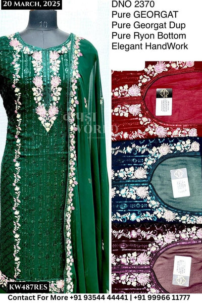 Unstitched Suits Pure Georgette Top and Pure Georgette Dupatta (Set of 4)487No