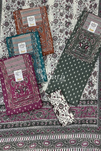 Ahmedabad Unstitched Cambric Suit with Chiffon Dupatta (Set of 4)48No