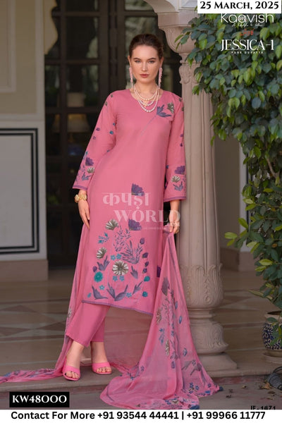 Kaavish Catalogue - Jessica Vol 1 : Fancy Handwork Lawn Cotton Dress Suppliers