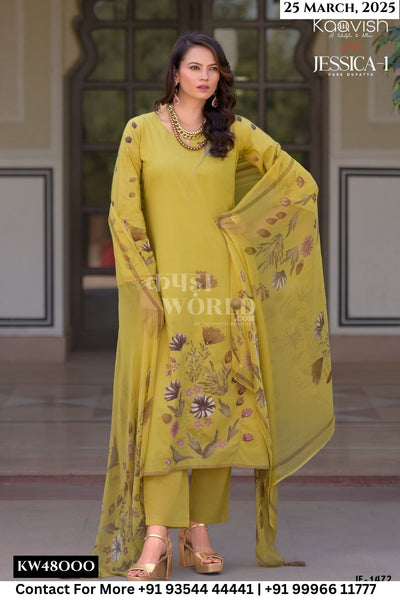 Kaavish Catalogue - Jessica Vol 1 : Fancy Handwork Lawn Cotton Dress Suppliers