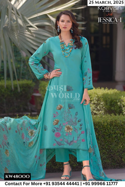 Kaavish Catalogue - Jessica Vol 1 : Fancy Handwork Lawn Cotton Dress Suppliers