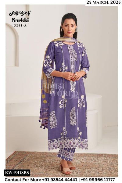 Jay Vijay Catalogue - Surkhi: Exclusive Pure Cotton Suit Catalog Suppliers