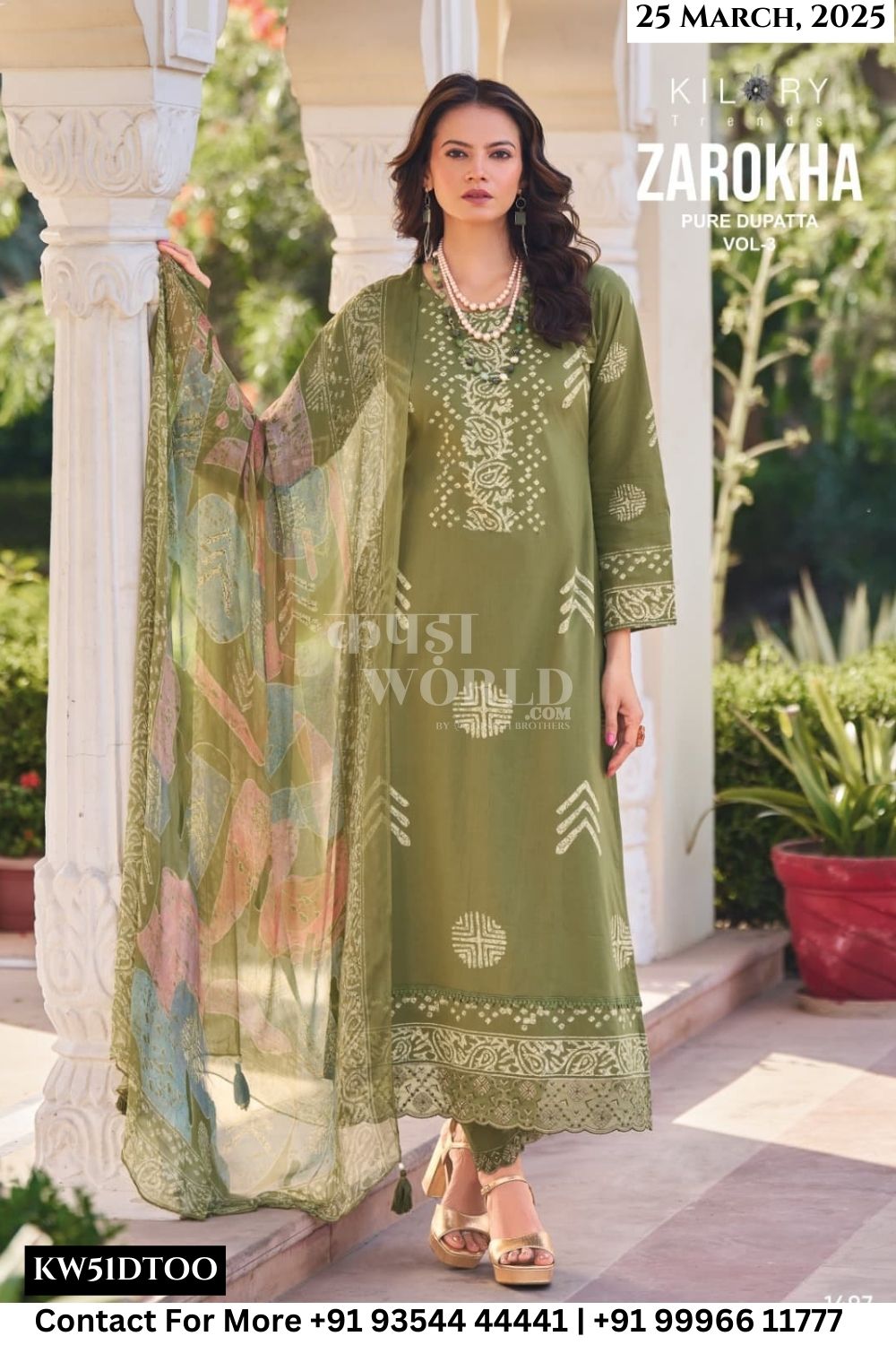 Kilory Catalogue - Zarokha Vol 3: Exclusive Stylish Cotton Ladies Suit Wholesale