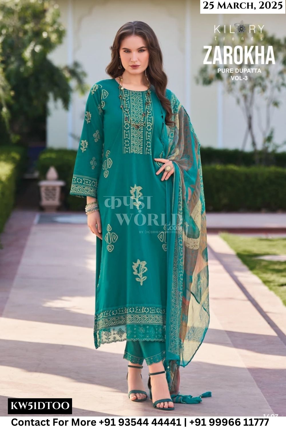 Kilory Catalogue - Zarokha Vol 3: Exclusive Stylish Cotton Ladies Suit Wholesale