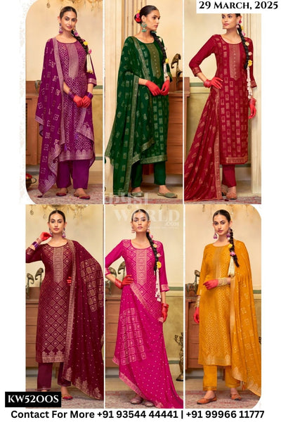 Triple Aaa Catalogue - Hanshika: Exclusive Muslin jacquard Suit Catalog Best Rate