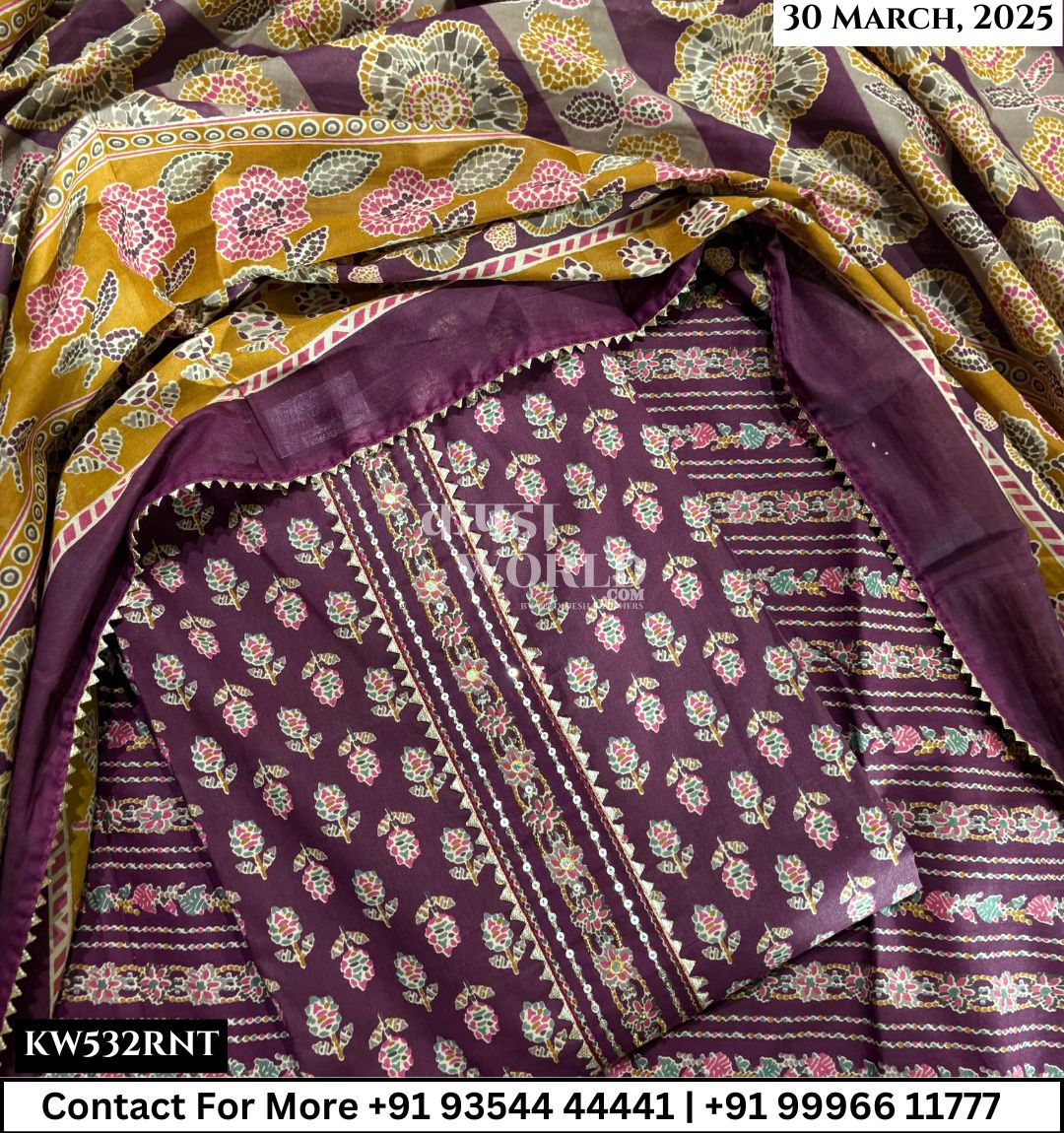 Unstitched Suits Cotton Top and Cotton Dupatta (Set of 1)532No