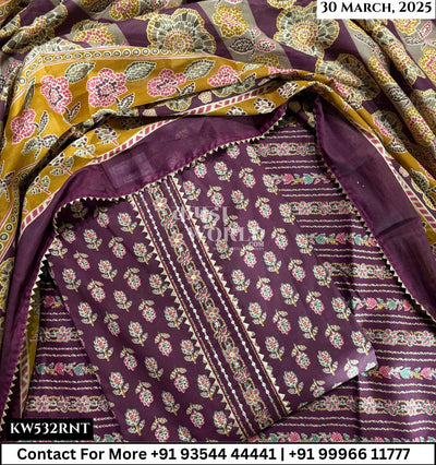 Unstitched Suits Cotton Top and Cotton Dupatta (Set of 1)532No