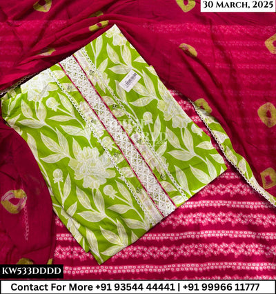 Unstitched Suits Cotton Top and Pure Dupatta (Set of 1)533No