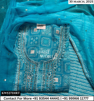 Unstitched Suits Cotton  Top and Pure Dupatta (Set of 1)537No
