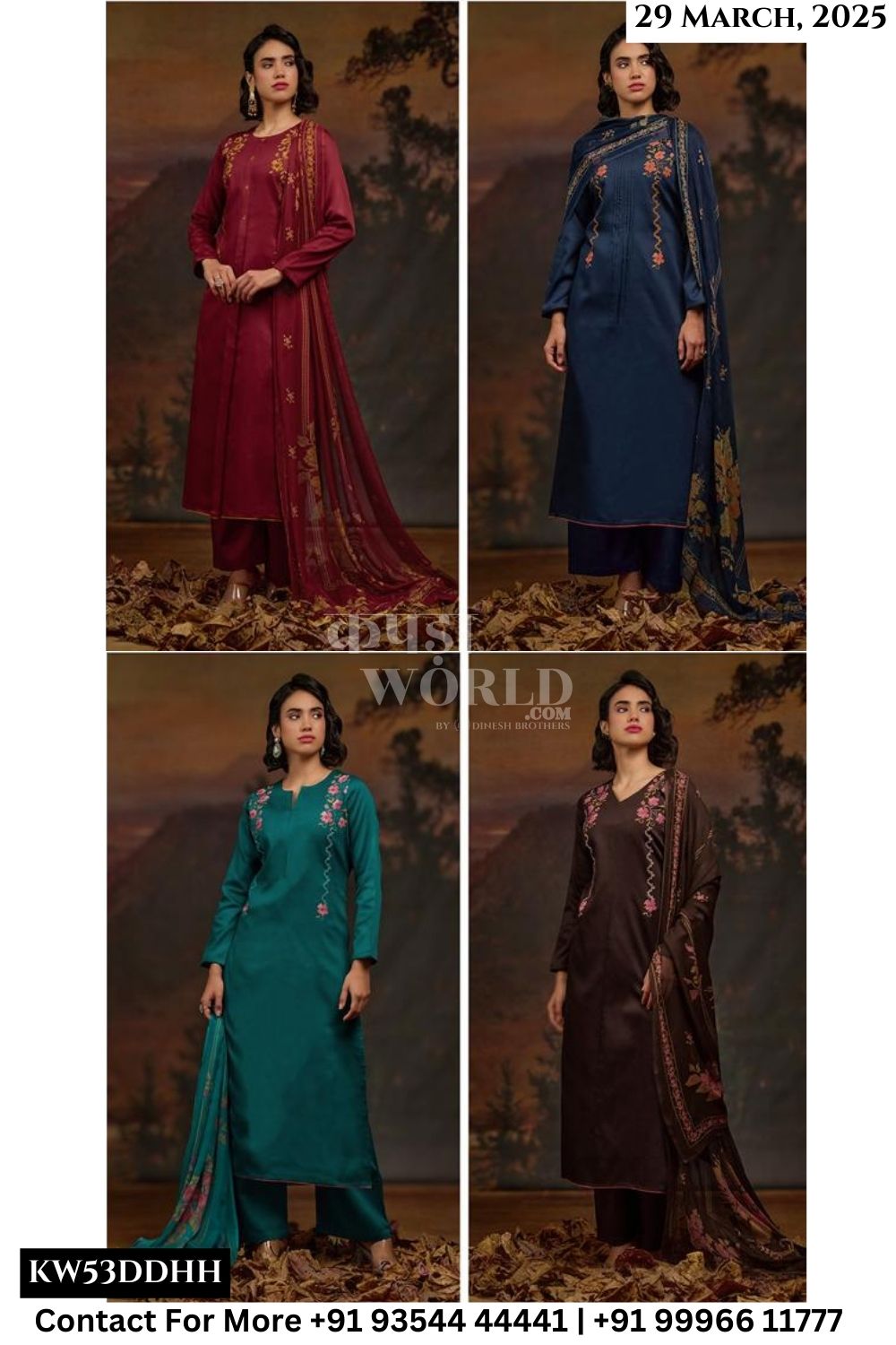 Netra Catalogue - Jiya: Unstitch Designer Cotton Silk Suit Latest Catalogs