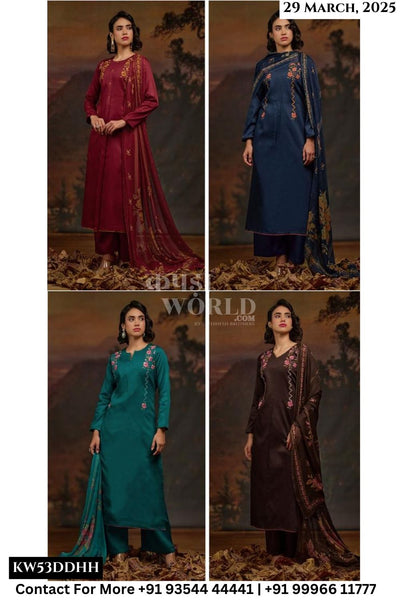 Netra Catalogue - Jiya: Unstitch Designer Cotton Silk Suit Latest Catalogs