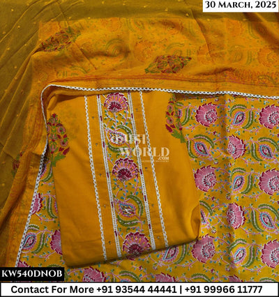 Unstitched Suits Cambric Cotton Top and Pure Print Dupatta (Set of 1)540No
