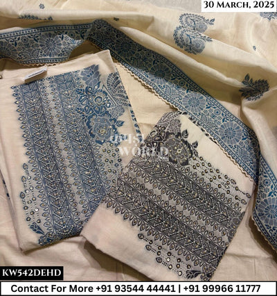 Unstitched Suits Jamdani Top and Jamdani Dupatta (Set of 2)542No