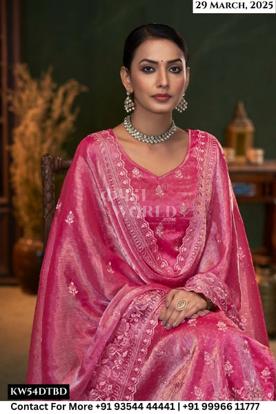Triple Aaa Catalogue - Resa: Resa Heavy Embroidery Work Fancy Silk Suit Catalog Supplier