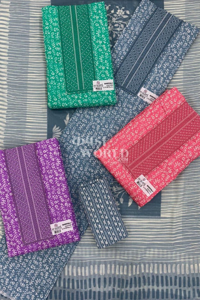 Ahmedabad Unstitched Cambric Suit with Chiffon Dupatta (Set of 4)57No