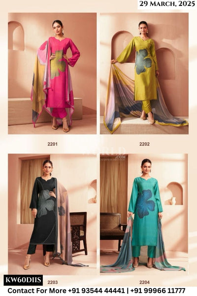 Kesar Catalogue - Blossom: Digital Print Pure Muslin Suit Wholesalers