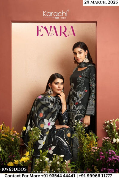Kesar Catalogue - Evara: Pure Muslin Fancy Handwork Suit Exporter