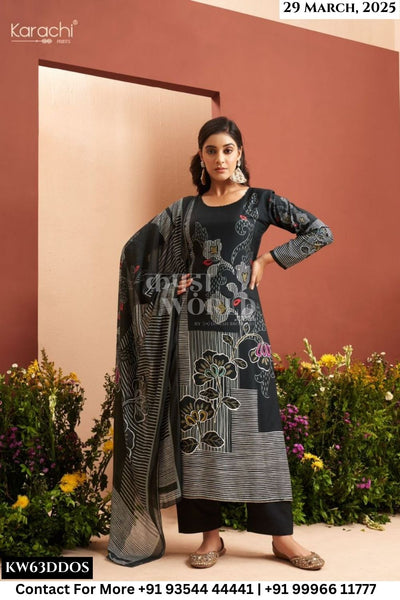 Kesar Catalogue - Evara: Pure Muslin Fancy Handwork Suit Exporter