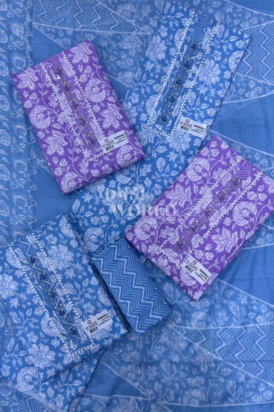 Ahmedabad Unstitched Cambric Suit with Chiffon Dupatta (Set of 4)63No