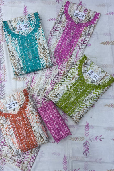 Ahmedabad Unstitched Cambric Suit with Chiffon Dupatta (Set of 4)64No
