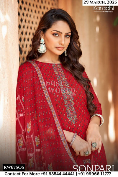 Kesar Catalogue - Sonpari: Fancy Foil Print Cotton Dress Wholesale