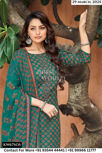 Kesar Catalogue - Sonpari: Fancy Foil Print Cotton Dress Wholesale