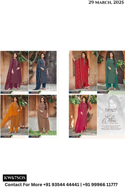 Kesar Catalogue - Sonpari: Fancy Foil Print Cotton Dress Wholesale