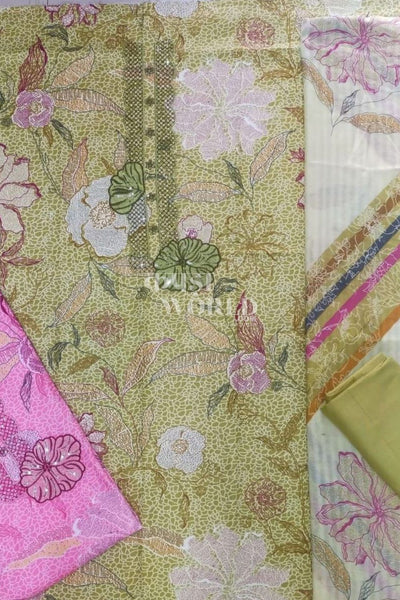 Ahmedabad Unstitched Jaam Suit with Chiffon Dupatta (Set of 2)68No