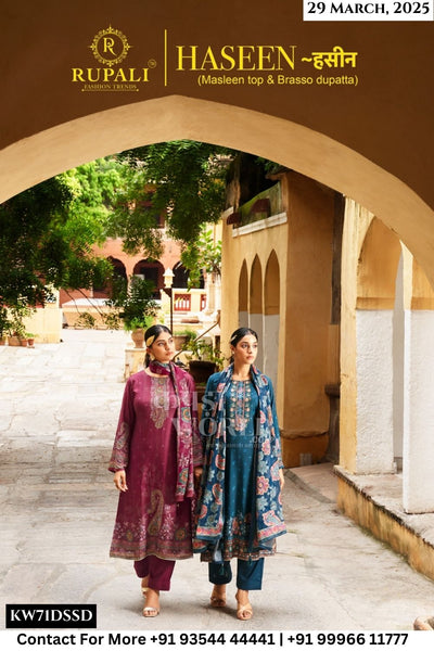 Rupali Catalogue - Haseen: Exclusive Fancy Muslin Suit Catalog Dealer