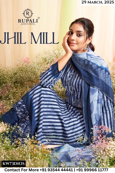 Rupali Catalogue - Jhil Mill: Jhil Mill Fancy Muslin Salwar Kameez Catalog Dealer