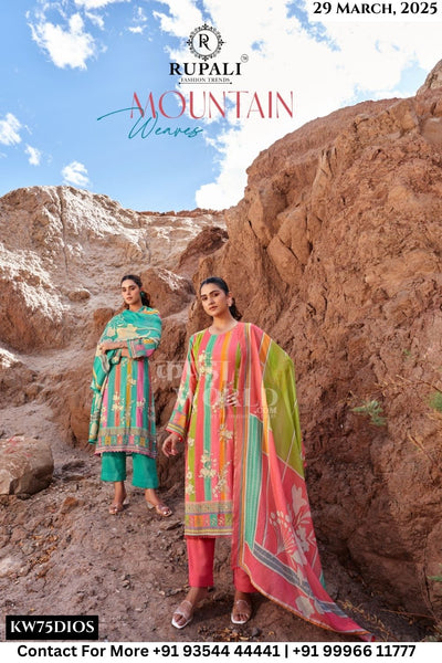 Rupali Catalogue - Mountain Weaves: Fancy Muslin Ladies Suit Catalog Exporter