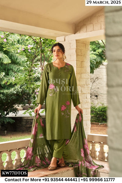 Rupali Catalogue - rayana: viscose muslin printed with fancy work suits catalogue