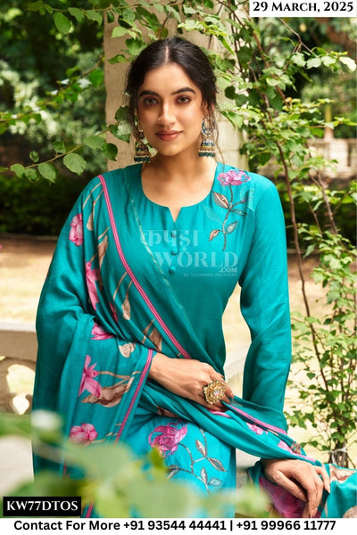 Rupali Catalogue - rayana: viscose muslin printed with fancy work suits catalogue