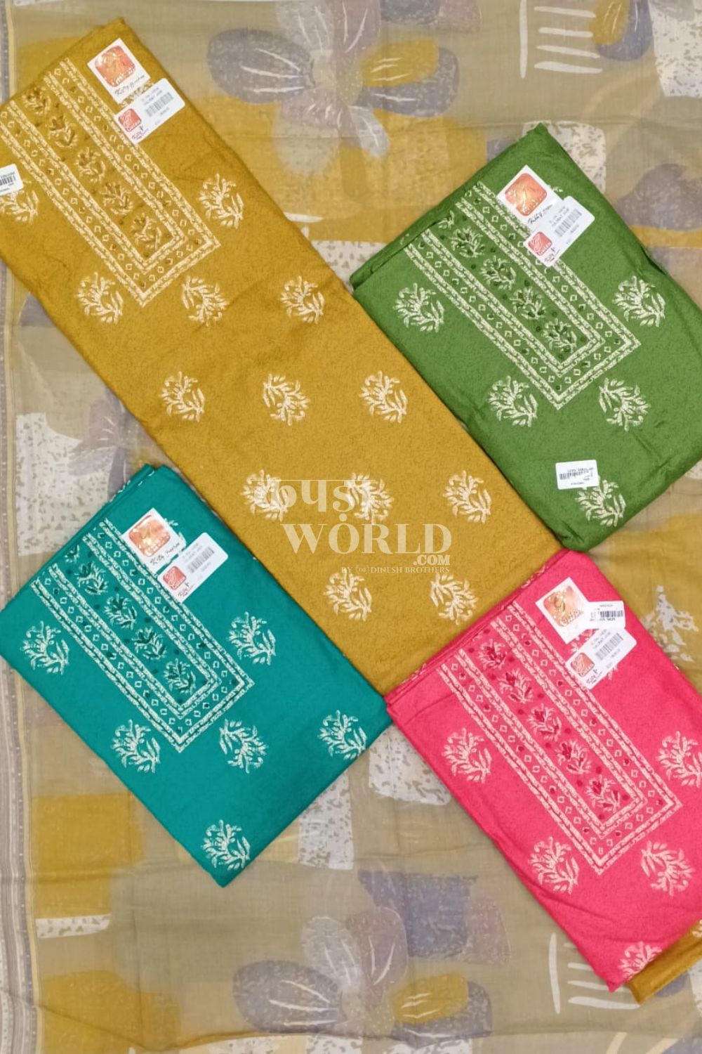 Ahmedabad Unstitched Jaam Suit with Chiffon Dupatta (Set of 4)78No