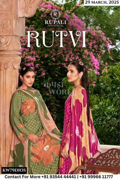 Rupali Catalogue - Rutvi: Hit Designs Fancy Muslin Suit Catalog Dealers