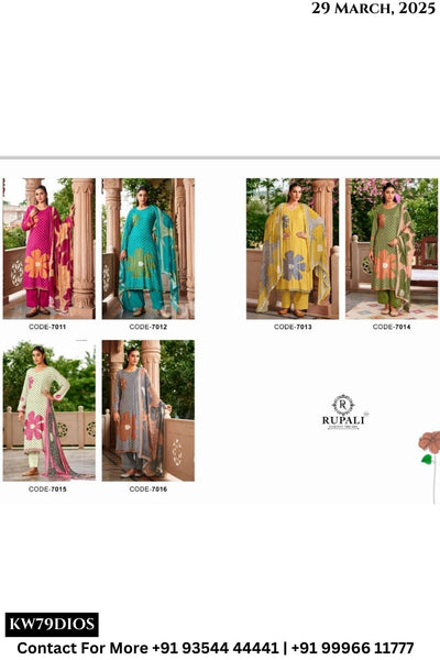 Rupali Catalogue - Rutvi: Hit Designs Fancy Muslin Suit Catalog Dealers