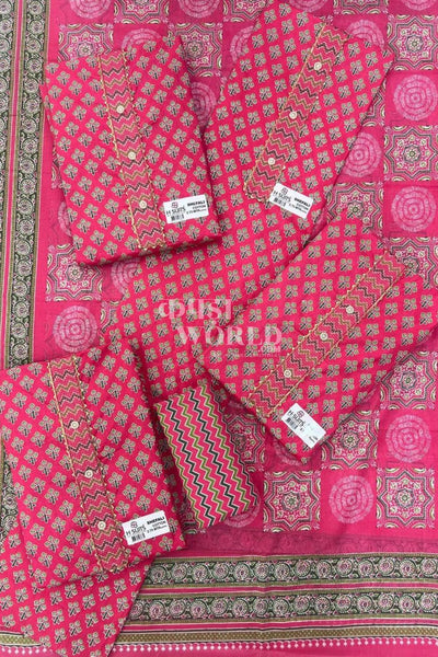 Ahmedabad Unstitched Slub Suit with Chiffon Dupatta (Set of 4)82No