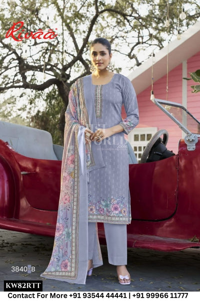 Rivaa - Aneera: Stylish Cotton Salwar Suit Latest Catalog Designs
