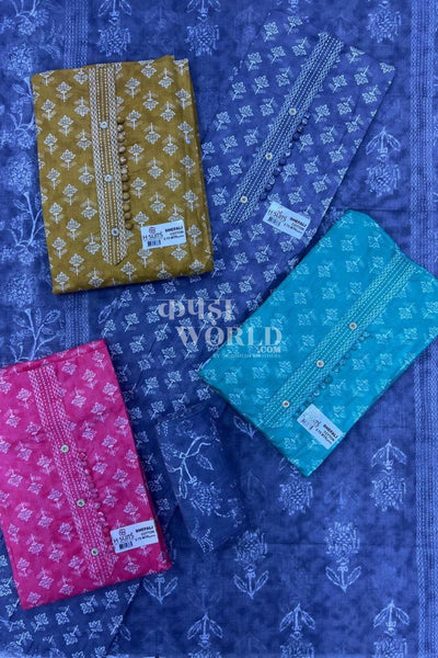 Ahmedabad Unstitched Slub Suit with Chiffon Dupatta (Set of 4)85No